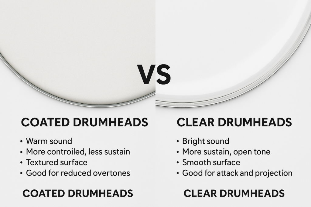 coated vs clear drumheads